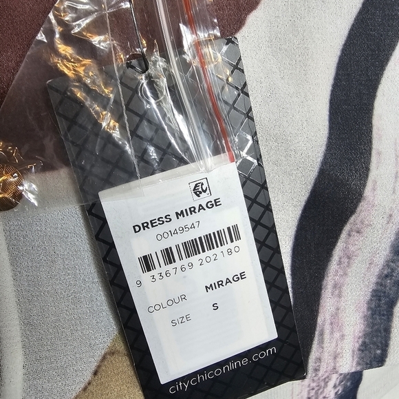 NWT city chic brown and white faux wrap dress size 16W - Picture 6 of 7